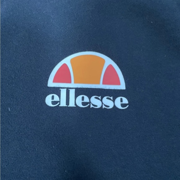 ELLESSE Sweatshirt Men's Small Pullover Crew Neck Long Sleeve Black Logo - Picture 4 of 7
